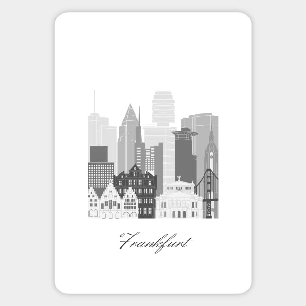 Frankfurt, Germany, map skyline - 05 style Sticker by GreenGreenDream